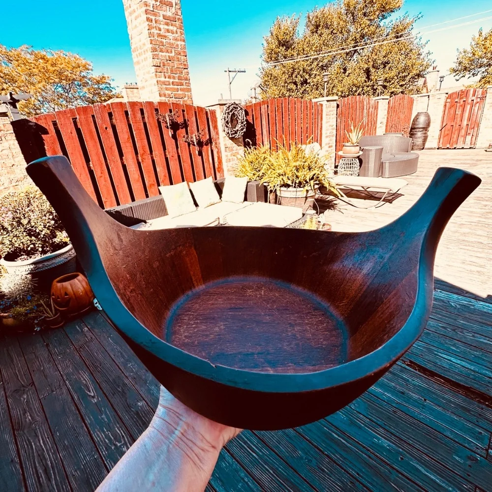 JENS QUISTGAARD Vintage 1950s Staved Teak Viking Bowl for Dansk Denmark